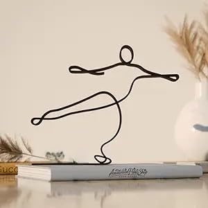 Figure Skater Line Art Figure Plastic Sports Home Decor Sculpture for Ice Skating Lovers Minimalist Athlete Display for Living Room Office Desk Shelf Table Elegant Motion Accent India