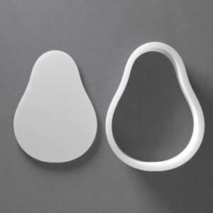 Black Avocado Cookie Cutter Fruit Shape for Baking Biscuit Fondant Polymer Clay Jewelry Earring Craft Tool Mirrored Pair Set Reusable for Kitchen Creative Projects