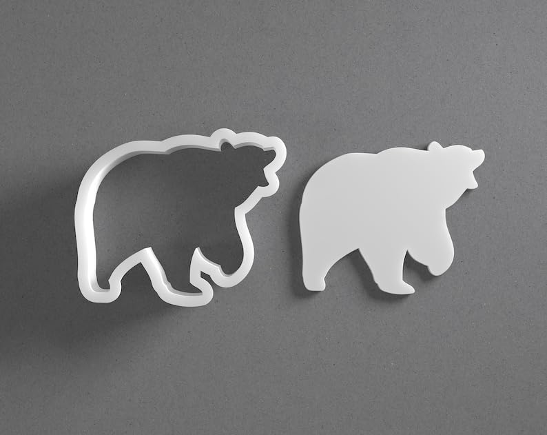 Black Roaring Bear Cookie Cutter Mini to Large Wild Animal Shape for Polymer Clay Jewelry Earring Making Mirrored Pair Set cookie Craft Tool India - Image 2