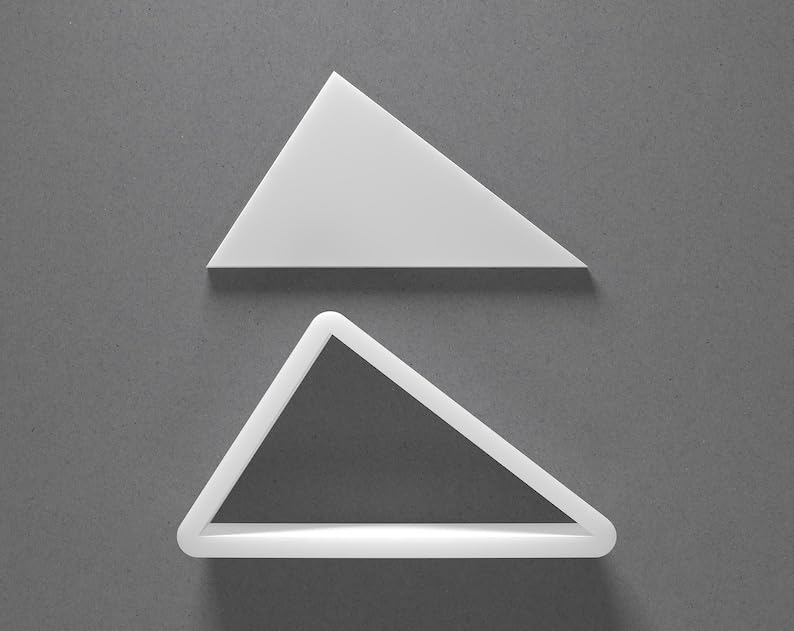 Black Scalene Acute Tall Triangle Cookie Cutter Mini To Large cookie Right Angle Shape Polymer Clay Jewelry And Earring Cutter Tool Mirrored Pair Set For Geometric Crafting Baking And - Image 2