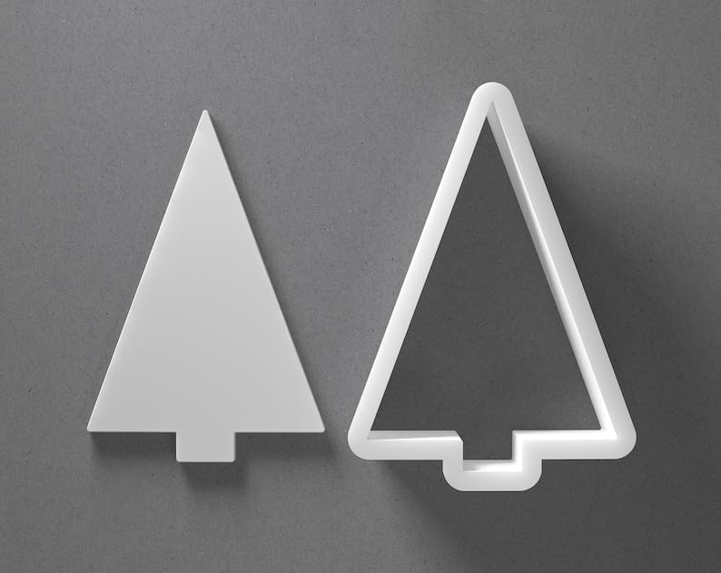 Stylized Christmas Tree Cookie Cutter Xmas Shape cookie Baking Tool for Cookies Biscuits Fondant Dough Clay Jewelry Making Earring Craft Decorating Party Baking and Home Use
