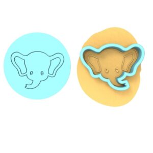 Elephant Head Black Cookie Cutter Stamp Stencil Cookie Animal Baking Tool Safari Wildlife Cookies Kids Party Treats Elephant Face Fondant Cake Decoration Zoo Theme Baking Supplies