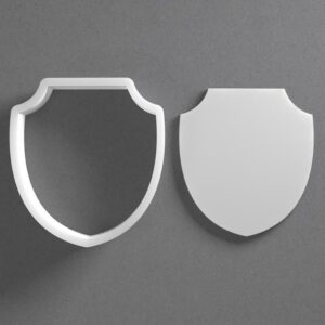 Black cookie Banner Shield Badge Cookie Cutter Set for Polymer Clay Jewelry Earrings Biscuit Fondant Craft Tool Mirrored Pair Suitable Mini Medium Large Sizes for Baking DIY Projects