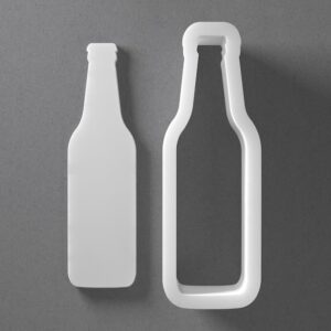 Black Beer Bottle Cookie Cutter Pint Glass Beverage Shape for Baking Fondant Biscuit Clay Jewelry Earrings Craft Tool Mirrored Pair Set Reusable Kitchen Party Decor Gift