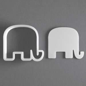 Black Republican Elephant Cookie Cutter Set Mini to Large Size Animal Shape Polymer Clay Jewelry Earring Cutter Tool for Handmade Accessories Baking Fondant Craft Mirrored Pair Design
