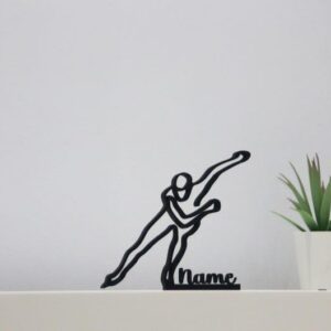 Skating Black Line Art Personalized Line Art Skater Sculpture Minimalist Home Decor Unique Sports Display Gift for Skating Lovers Tabletop Decoration for Ice Skaters Room Office Shelf