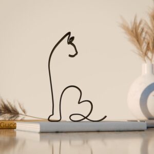Minimalist Siamese Cat Statue Line Art Figure Sculpture Ideal for Cat Breed Collectors Unique Gift Idea for Cat Owners Artistic Home Decor Accent for Any Room