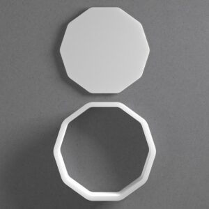 Black Rounded Decagon Cookie Cutter Mini To Large cookie Round Polygon Shape Polymer Clay Jewelry And Earring Cutter Tool Mirrored Pair Set For Geometric Baking Crafting And DIY Projec