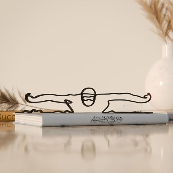 Swimmer Sports Line Art Figure Plastic Decor Gift Minimal Home Office Study Room Display Sculpture for Shelf Desk Living Space Swimming Lover India