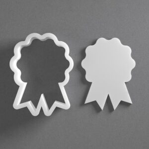 Black cookie Award Ribbon Cookie Cutter Set for Polymer Clay Jewelry Earrings Biscuit Fondant Craft Tool Mirrored Pair Suitable Mini Medium Large Sizes