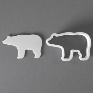 Black Bear Cookie Cutter Animal Shape for Baking Fondant Biscuit Polymer Clay Jewelry Earrings Craft Tool Mirrored Pair Set Reusable Cute Wildlife Theme Party Decor Gift