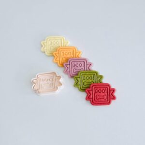 Black Boo! Bone Cookie Cutter Halloween Bone Cookie Cutter Stamp Set India cookie Spooky Baking Tool for Homemade Cookies Cakes and Festive Halloween Treats
