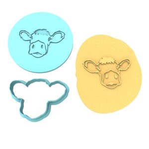 Black Moo Cow Head Cookie Cutter Plastic Stamp and Stencil for Cookies, Fondant, Pastry, Sandwiches, and Dough Baking Decorating Tool India