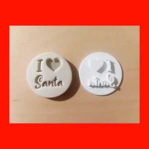 Black I Love Santa Embosser Stamp Cookie Cookie Embosser Cupcake Stamp for Christmas Baking Holiday Party Treats Santa Claus Desserts Festive Crafts and Custom Gift Box Decorations