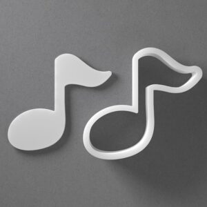 Black Single Eighth Note Cookie Cutter Mini to Large Sheet Music Shape for Polymer Clay Jewelry Earring Making Mirrored Pair Set cookie Craft Tool Made in India for Daily Creative Use