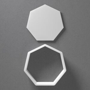Black cookie Heptagon Cookie Cutter Mini To Large Polygon Shape Polymer Clay Jewelry And Earring Cutter Tool Mirrored Pair Set For Crafting Baking DIY Projects