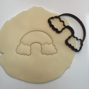 Rainbow with Cloud Outline Cookie Fondant Clay Cutter for Baking Decorating Sugar Paste Crafting Polymer Projects Dough Shaping Mould Tool for Kids Party Themes India Cookie
