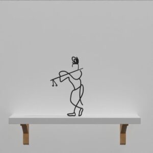 Krishna Home Office Decor | Minimalist Lord Krishna & Hare Rama Shelf Sculpture - Sleek God Figurine Art Piece | Unique Holiday Gift for Spiritual Enthusiasts