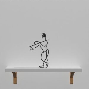 India Statue Lord Krishna Figurine for Minimalist Home Office Decor, Hare Rama Sculpture, Inspired Sleek Shelf Statue, Perfect Figurine and Spiritual Artwork