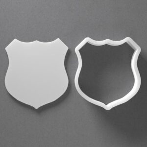 Black cookie Police Badge Shield Cookie Cutter Set for Polymer Clay Jewelry Earrings Biscuit Fondant Craft Tool Mirrored Pair Suitable Mini Medium Large Sizes