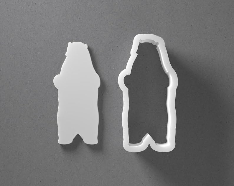 Black Standing Polar Bear Cookie Cutter Mini to Large Animal Shape for Polymer Clay Jewelry Earring Making Mirrored Pair Set cookie Craft Tool Made in India