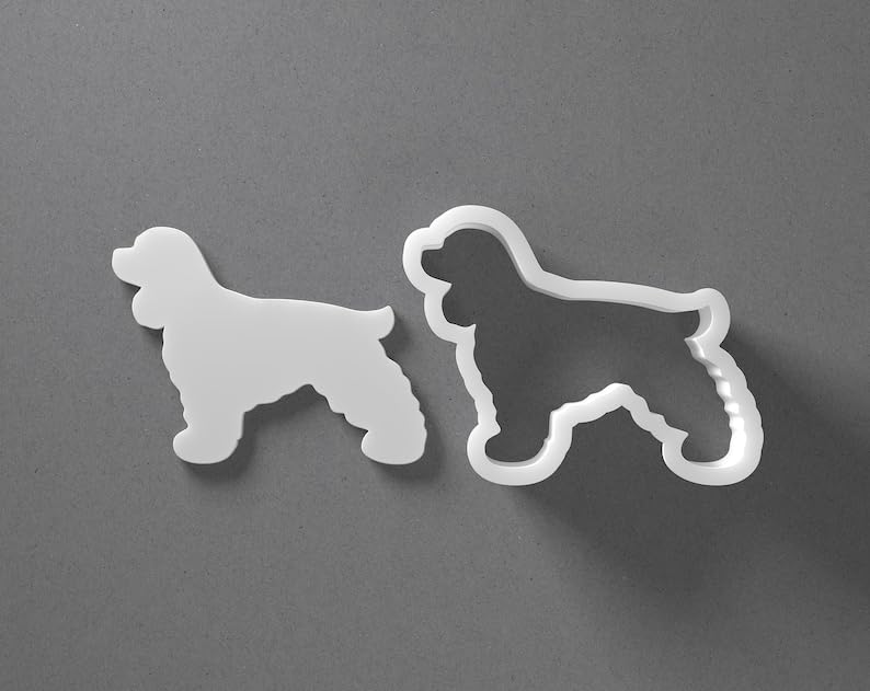 Black cookie Cocker Spaniel Cookie Cutter Dog Breed Shape for Polymer Clay Jewelry Earrings Biscuit Fondant Craft Tool Mirrored Pair Suitable for Mini Medium Large Use - Image 2