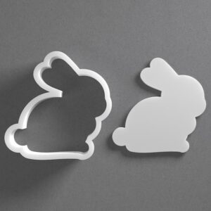 Black Easter Bunny Cookie Cutter Rabbit Shape for Baking Fondant Biscuit Clay Jewelry Earrings Craft Tool Mirrored Pair Set Reusable Kitchen Party Decor Gift
