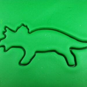 Black Triceratops Cookie Cutter Plastic Outline with Sharp Edges for Dinosaur and Prehistoric Theme Cookies, Fondant, Pastry, Biscuits, Cake Decorating, Crafts, and Baking Fun