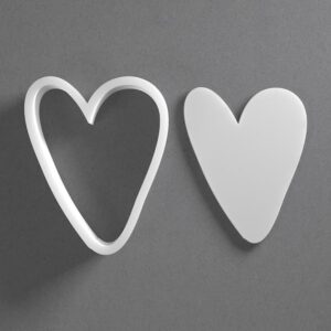 Black Whimsical Heart Cookie Cutter Set Mini to Large Size Uneven Hand Drawn Shape Polymer Clay Jewelry Earring Cutter Tool for Handmade Accessories Baking Fondant Craft Mirrored Pair D