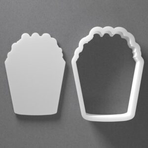 Black Popcorn Cookie Cutter Pop Corn Shape for Baking Fondant Biscuit Polymer Clay Jewelry Earrings Craft Tool Mirrored Pair Set Reusable Movie Night Party Gift
