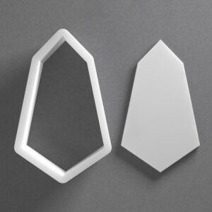 Black Irregular Hexagon Cookie Cutter Mini to Large Drop Jewel Gem Shape Polymer Clay Jewelry and Earring Cutter Tool Mirrored Pair Set for Handmade Craft Accessories