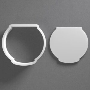 Black Fish Bowl Tank Cookie Cutter Animal Shape for Baking Fondant Biscuit Polymer Clay Jewelry Earrings Craft Tool Mirrored Pair Set Reusable Ocean Decor Gift