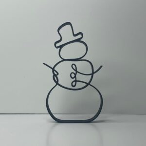 India Statue Snowman Line Art Wall Decor Minimalist Winter Sculpture for Office and Home Shelf Perfect Decorative Gift for Snow Season and Holiday Lovers