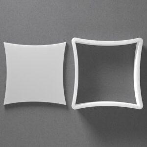 Black Concave Square Cookie Cutter Inward Curve Shape for Baking Fondant Biscuit Clay Jewelry Earrings Craft Tool Mirrored Pair Set Reusable Kitchen Party Decor Gift