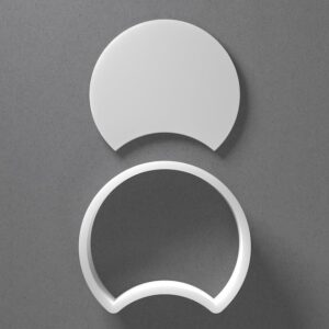 Black Eclipse Cookie Cutter From Mini To Large Incomplete Circle Shape Polymer Clay Jewelry Earring Cutter Tool Mirrored Pair Set cookie Baking Fondant Biscuit Craft Modeling Art