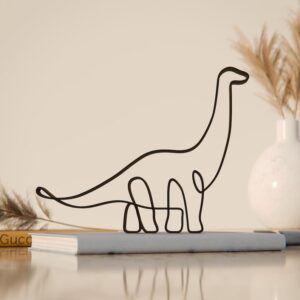 Personalized Dinosaur Plastic Minimalist Line Art Sculpture Custom Name Animal Decor Figure for Desk Shelf Living Room Bedroom Home Office Styling