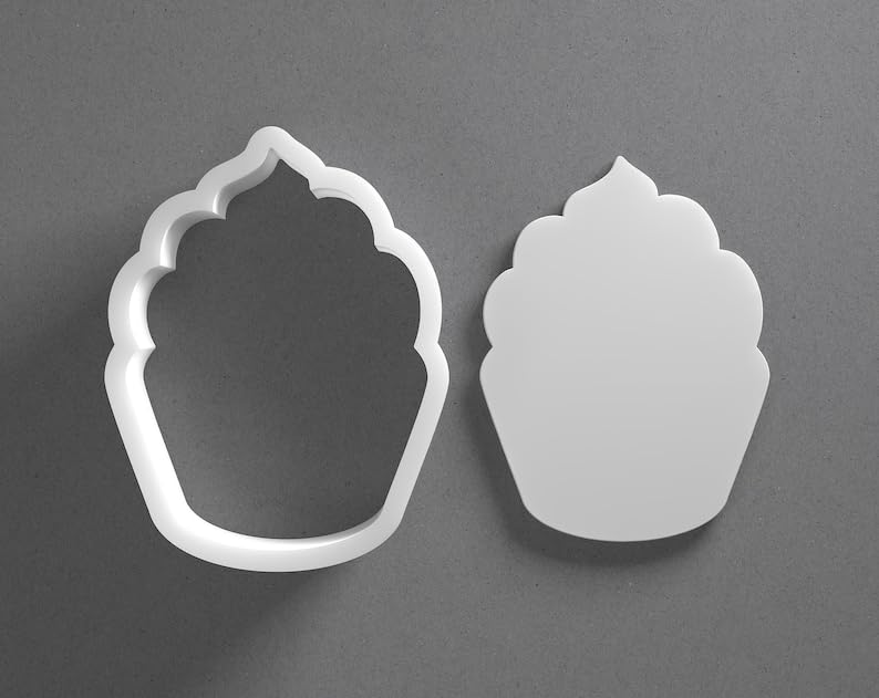 Black Cupcake Cookie Cutter From Mini To Large Cup Cake Food Shape Polymer Clay Jewelry Earring Cutter Tool Mirrored Pair Set cookie Baking Fondant Biscuit Craft Modeling Art - Image 2