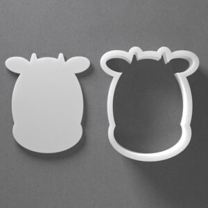 Black Stylized Cartoon Cow Head Cookie Cutter Mini to Large Farm Animal Shape for Polymer Clay Jewelry Earring Making Mirrored Pair Set cookie Craft Tool India
