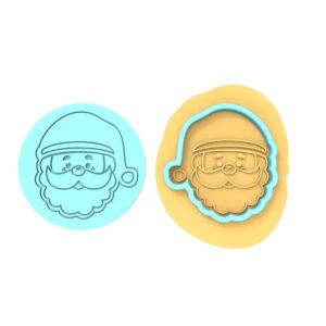 Santa Claus Christmas Black Cookie Cutter Stamp Stencil Cookie Holiday Baking Tool Festive Cookies Kids Activity Winter Party Treats Classic Santa Design Fondant Cake Decoration Christ