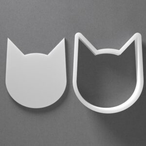 Black cookie Cat Face Cookie Cutter Mini To Large Cat Head Shape Polymer Clay Jewelry And Earring Cutter Tool Mirrored Pair Set For Craft Baking DIY Creative Daily Use