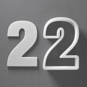 Black Number 2 Two Cookie Cutter Mini to Large Birthday Shape for Polymer Clay Jewelry Earring Making Mirrored Pair Set cookie Craft Tool Made in India