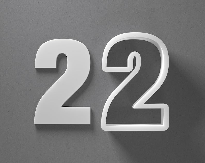 Black Number 2 Two Cookie Cutter Mini to Large Birthday Shape for Polymer Clay Jewelry Earring Making Mirrored Pair Set cookie Craft Tool Made in India