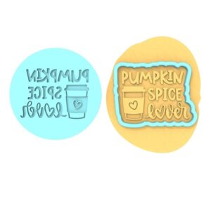 Pumpkin Spice Lover Black Cookie Cutter Stamp Stencil Cookie Autumn Baking Tool Fall Cookies Thanksgiving Party Treats Pumpkin Spice Design Kids Activity Fondant Cake Decoration Baking