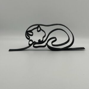 Minimalist Sleeping Kitten Cat Sculpture One Line Art Home Decor Stand Kitten Lovers Gift Minimalist Frame Art Stylish Cat Lovers Home Decoration Ornament