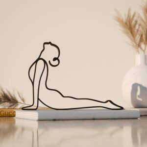 Statue Line Art Sculpture of Yoga Upward Facing Dog Pose, Minimalist Yoga Home Decor for Meditation Spaces, Thoughtful Gift for Yogis to Inspire Flexibility and Calm
