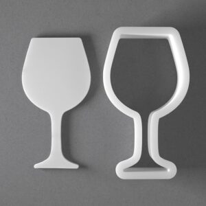 Black cookie Wine Glass Wedding Cookie Cutter Set for Polymer Clay Jewelry Earrings Biscuit Fondant Craft Tool Mirrored Pair Suitable Mini Medium Large Sizes for Baking Celebration DIY
