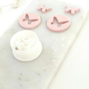 Butterfly Cutout Round Earring Cutter for Polymer Clay Jewelry Making Circle Pendant Clay Cutter for Handmade Earrings and Accessories DIY Clay Jewelry Design Tool for Crafters