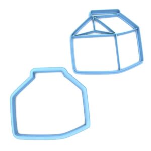 Cookie Set of 2 Milk Carton Cookie Cutters for Breakfast, School, Farm, Biscuit, Fondant, Sugar Craft, Clay Modeling, Cupcake Decoration, Food Theme Crafts and Treats, Made in India
