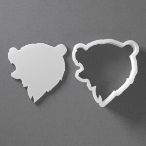 Black cookie Bear Head Face Cookie Cutter Set for Polymer Clay Jewelry Earrings Biscuit Fondant Craft Tool Mirrored Pair Suitable Mini Medium Large Sizes