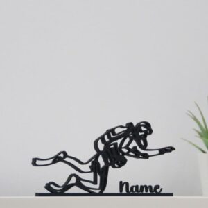 Scuba Diving Desk Nameplate | Personalized Scuba Diver Figure | Line Art Scuba Diver Sculpture Home Office Decor | Unique Diving Theme Tabletop Showpiece Marine Lovers, Adventure Enthusiasts